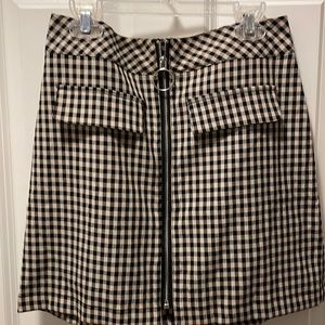 Mini skirt black check